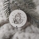 Zawieszka baza do makramy z HDF na Święta 5cm KBN8
