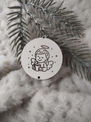 Zawieszka baza do makramy z HDF na Święta 5cm KBN8