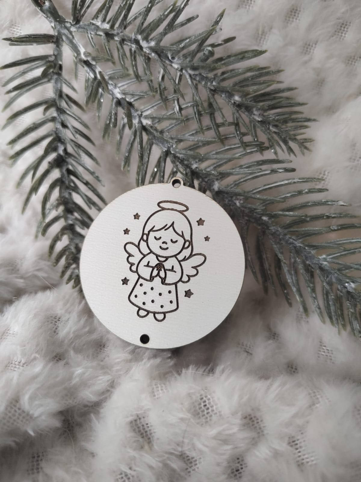 Zawieszka baza do makramy z HDF na Święta 5cm KBN9