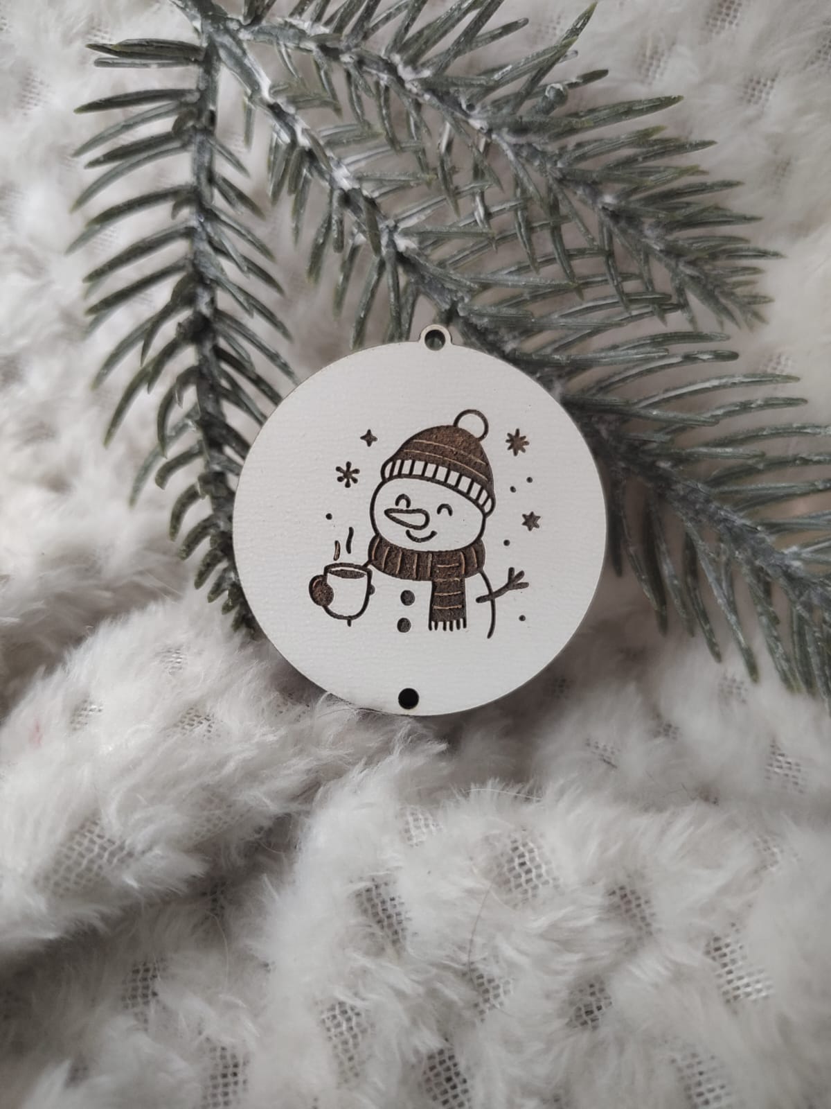 Zawieszka baza do makramy z HDF na Święta 5cm KBN10