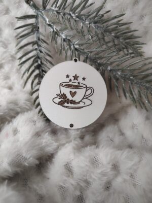 Zawieszka baza do makramy z HDF na Święta 5cm KBN11