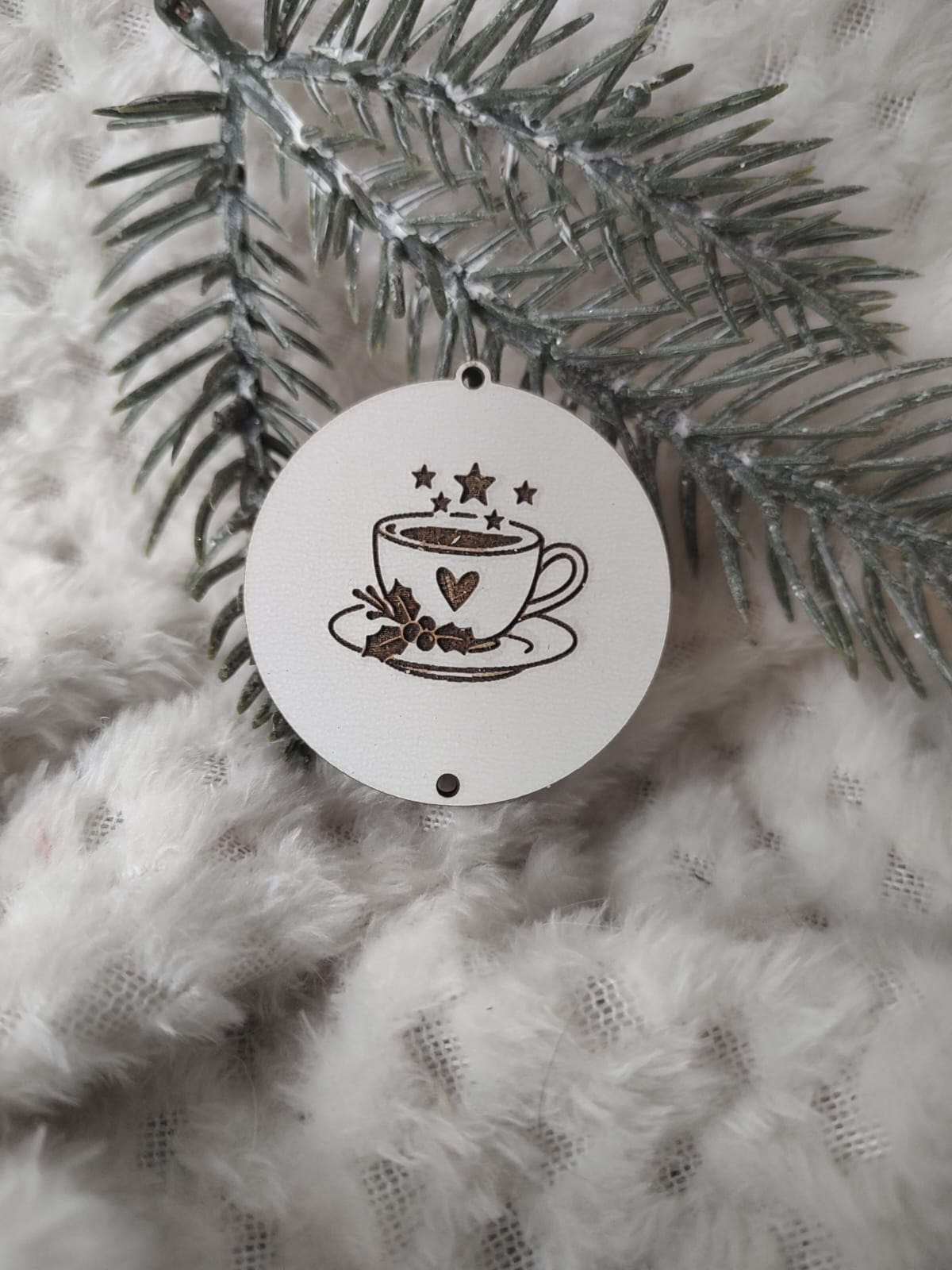 Zawieszka baza do makramy z HDF na Święta 5cm KBN11