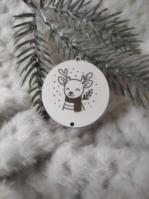 Zawieszka baza do makramy z HDF na Święta 5cm KBN12