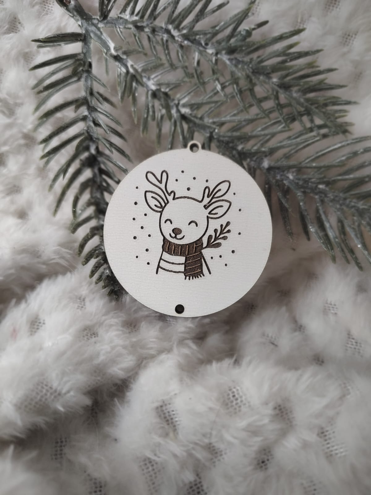 Zawieszka baza do makramy z HDF na Święta 5cm KBN12