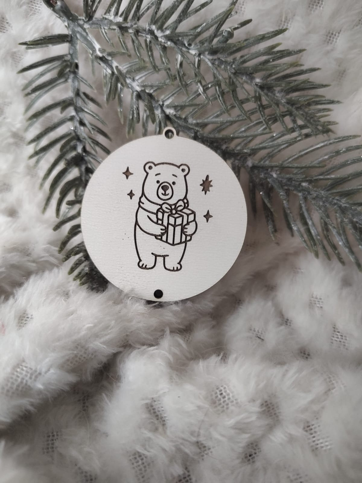 Zawieszka baza do makramy z HDF na Święta 5cm KBN13