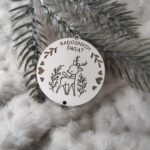 Zawieszka baza do makramy z HDF na Święta 5cm KBN14