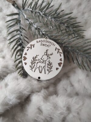 Zawieszka baza do makramy z HDF na Święta 5cm KBN14