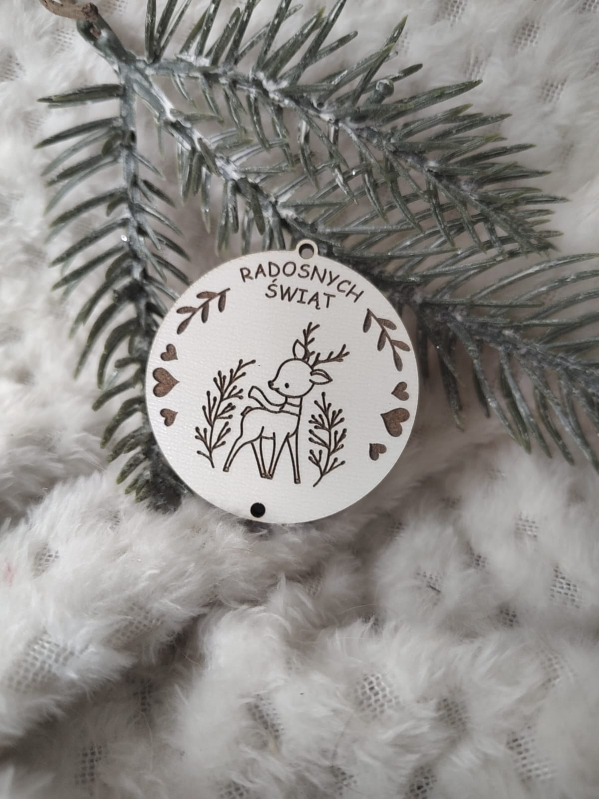 Zawieszka baza do makramy z HDF na Święta 5cm KBN14