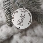 Zawieszka baza do makramy z HDF na Święta 5cm KBN15