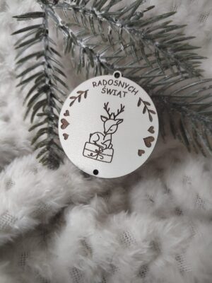 Zawieszka baza do makramy z HDF na Święta 5cm KBN15