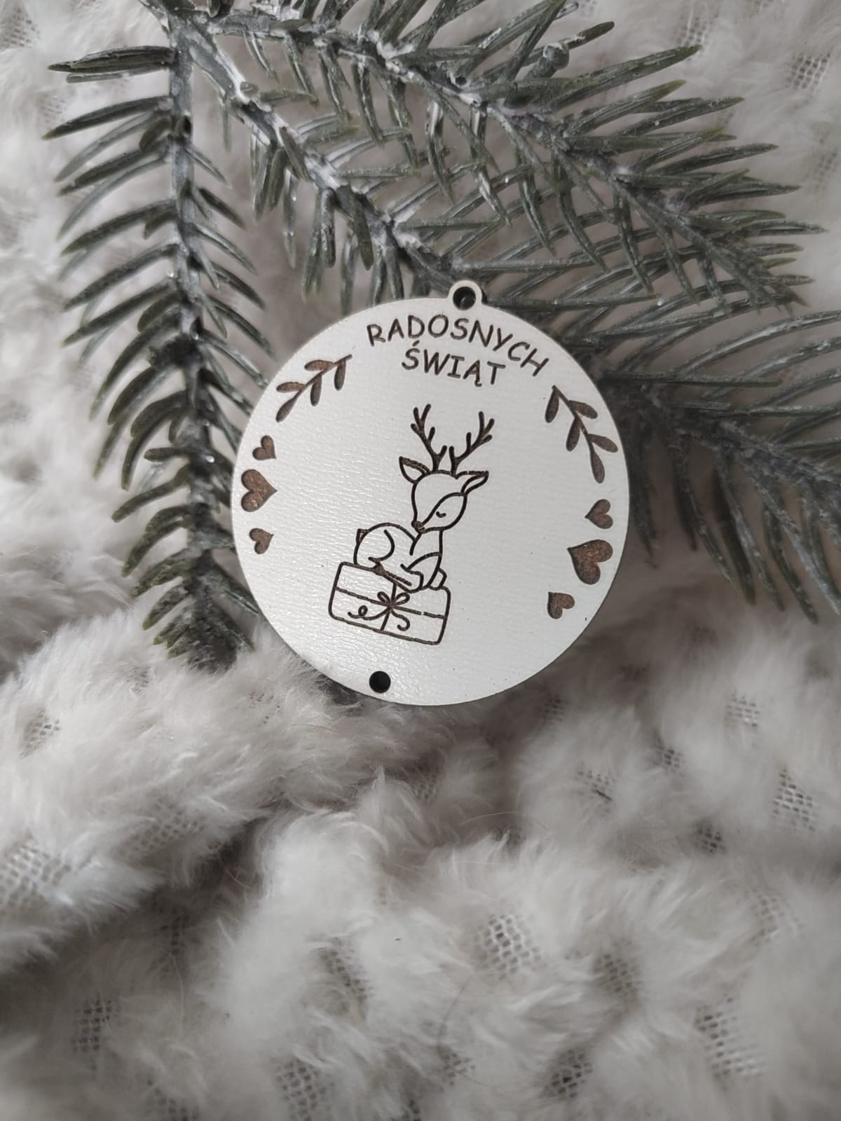 Zawieszka baza do makramy z HDF na Święta 5cm KBN15