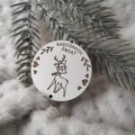 Zawieszka baza do makramy z HDF na Święta 5cm KBN16