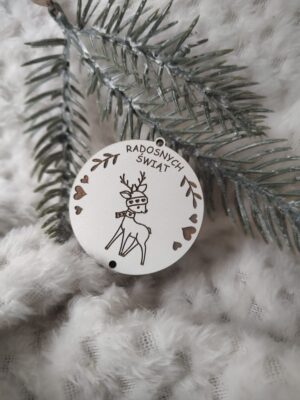 Zawieszka baza do makramy z HDF na Święta 5cm KBN16