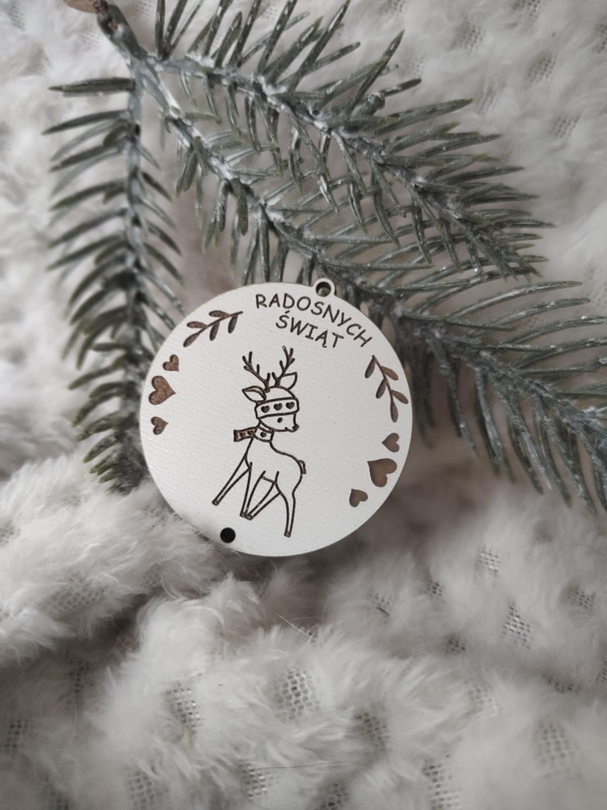 Zawieszka baza do makramy z HDF na Święta 5cm KBN16