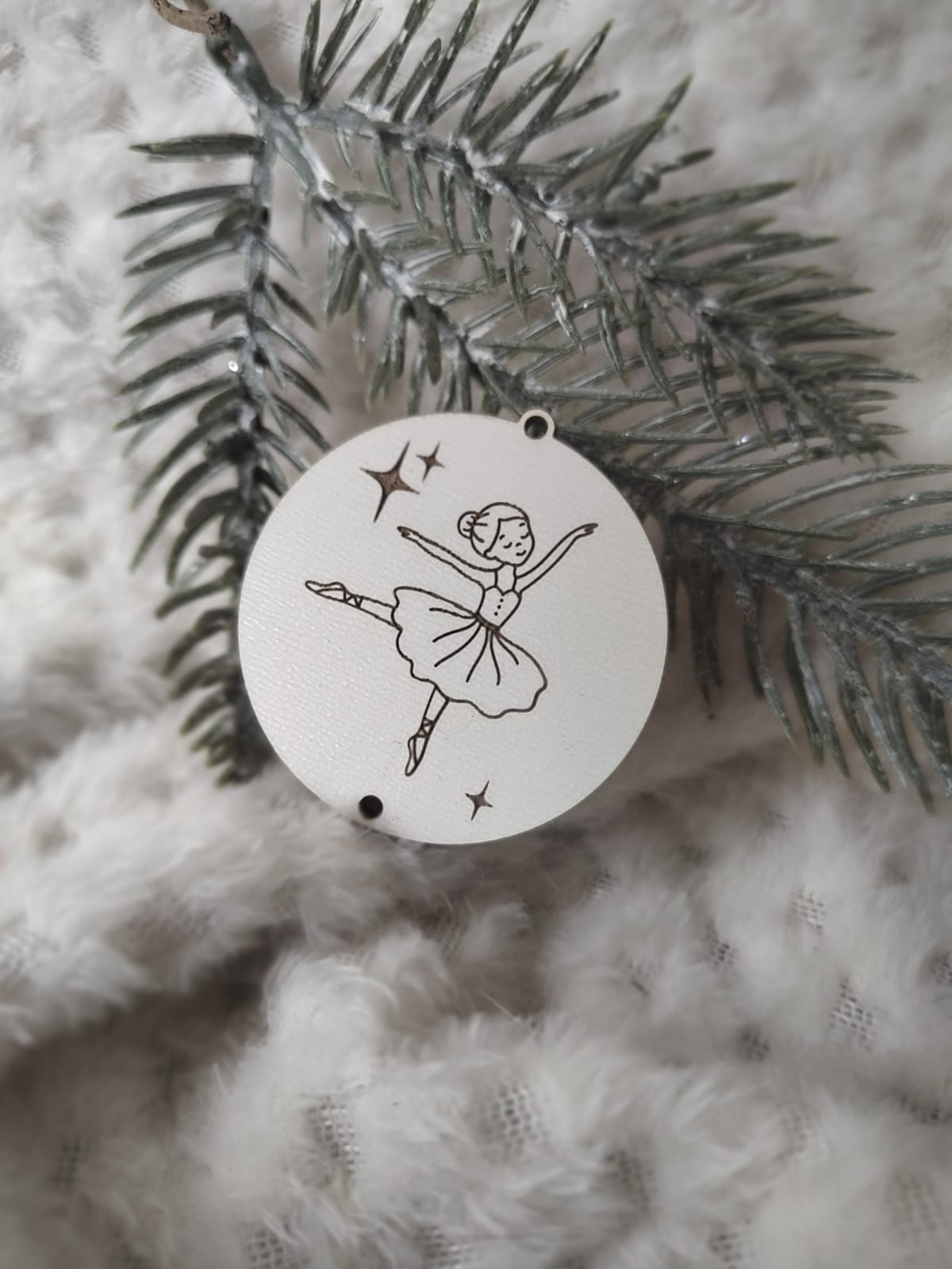 Zawieszka baza do makramy z HDF na Święta 5cm KBN17