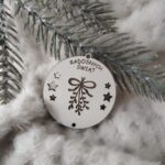 Zawieszka baza do makramy z HDF na Święta 5cm KBN18