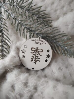 Zawieszka baza do makramy z HDF na Święta 5cm KBN18