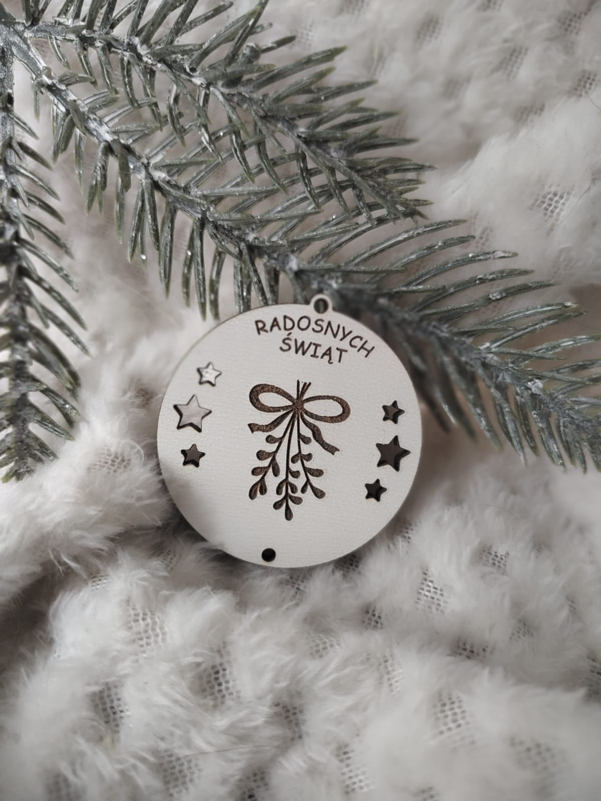 Zawieszka baza do makramy z HDF na Święta 5cm KBN18