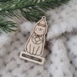 Zakładka zawieszka do makramy na Święta 6cm x 4,5cm  N771