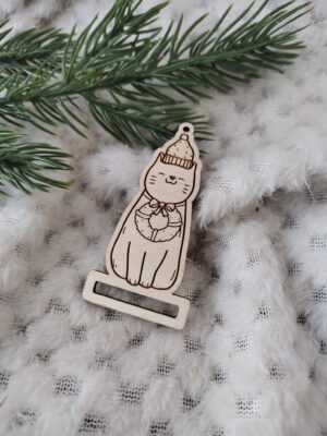 Zakładka zawieszka do makramy na Święta 6cm x 4,5cm  N771
