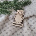 Zakładka zawieszka do makramy na Święta 6cm x 4,5cm  N772