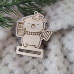 Zakładka zawieszka do makramy na Święta 6cm x 4,5cm  N774