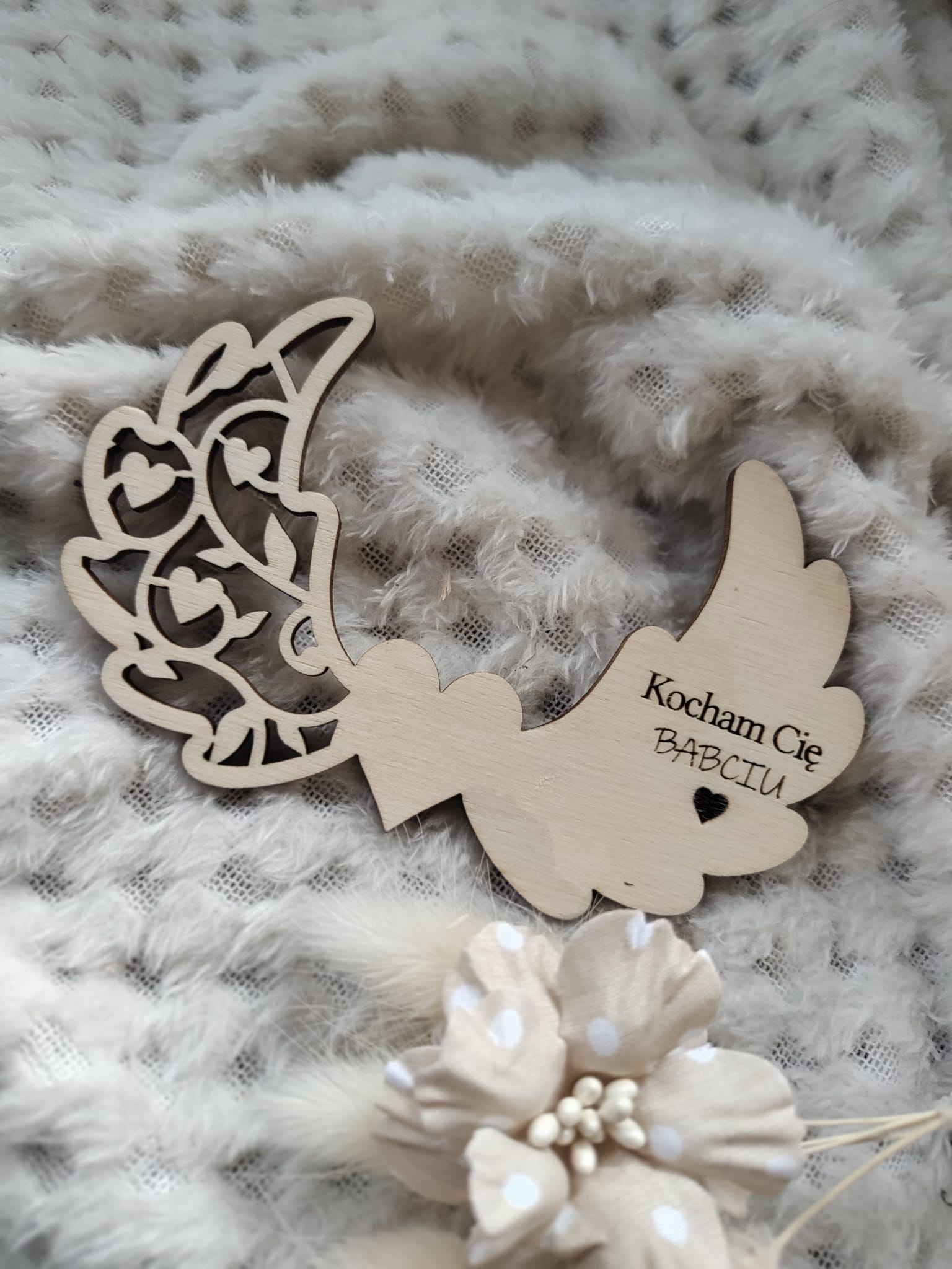 Skrzydła do makramy drewniane 12cm x 7cm  N783 - obrazek 2