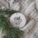 Zawieszka chwost do makramy z HDF na Święta 5,5cm  H338