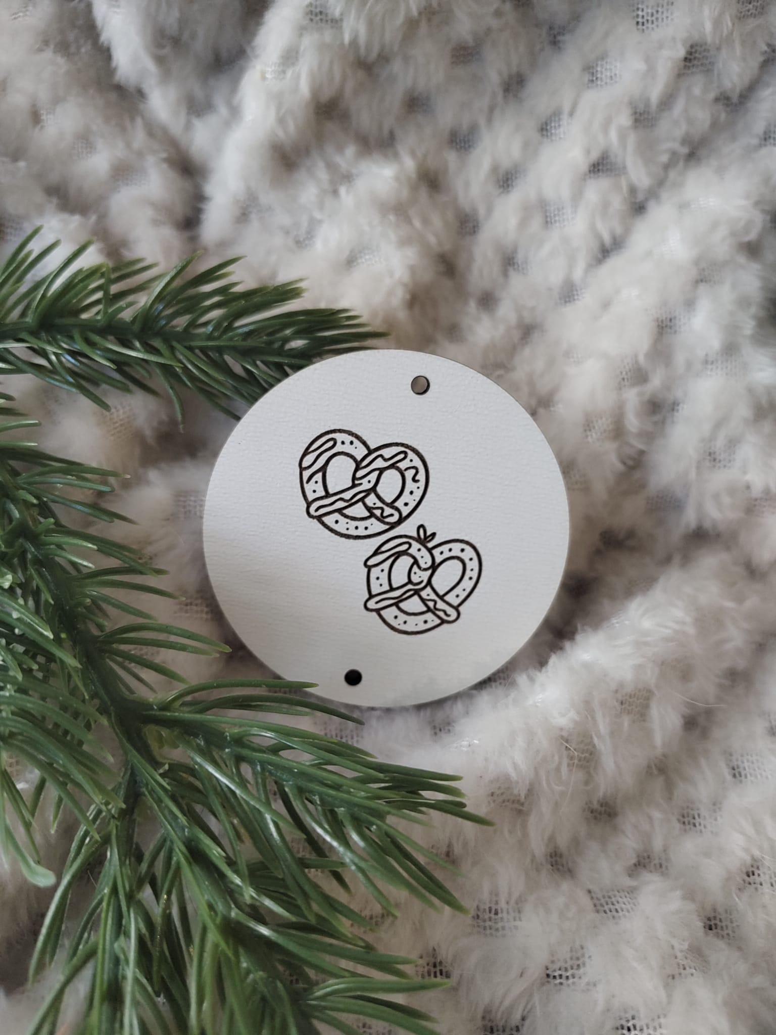 Zawieszka chwost do makramy z HDF na Święta 5,5cm H339