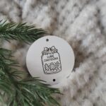 Zawieszka chwost do makramy z HDF na Święta 5,5cm  H340