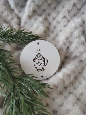 Zawieszka chwost do makramy z HDF na Święta 5,5cm  H341
