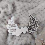 Skrzydła anioła podziękowanie z HDF 10cm x 6cm  35 znaków H349