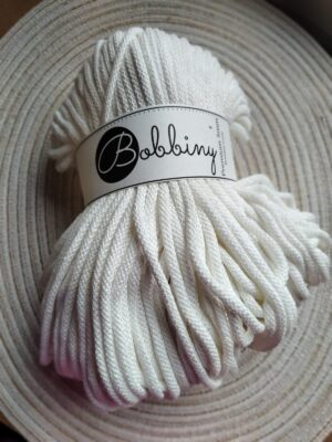 Bobbiny sznurek do makramy Złamana Biel 5mm pleciony 100m