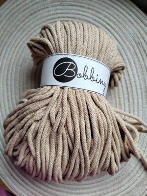Bobbiny sznurek do makramy Ciepły Beż 5mm pleciony 100m