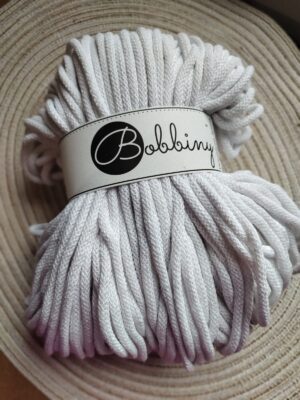 Bobbiny sznurek do makramy Biały 5mm pleciony 100m