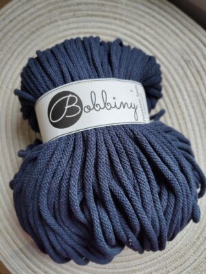 Bobbiny sznurek do makramy Jeansowy 5mm pleciony 100m