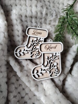 Zawieszka ozdoba ze sklejki i HDF 8,5cm x 7cm 20 znaków N811