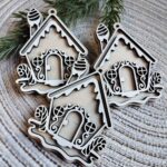 Zawieszka ozdoba ze sklejki i HDF 8,5cm x 7cm N814