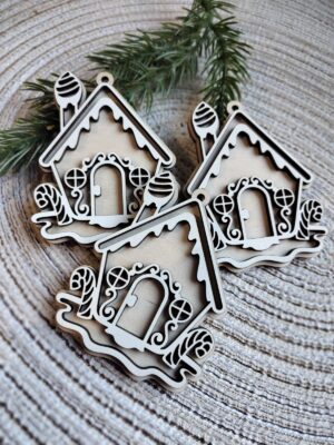 Zawieszka ozdoba ze sklejki i HDF 8,5cm x 7cm N814