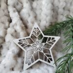 Zawieszka gwiazdka do makramy z HDF na Święta 7cm  H353