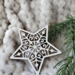 Zawieszka gwiazdka do makramy z HDF na Święta 7cm  H354