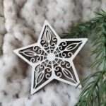 Zawieszka gwiazdka do makramy z HDF na Święta 7cm  H355