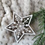 Zawieszka gwiazdka do makramy z HDF na Święta 7cm  H357