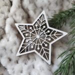 Zawieszka gwiazdka do makramy z HDF na Święta 7cm  H358