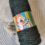 Sznurek pleciony 3mm butelkowa zieleń ze złotą nitką Łowiczanka 100m