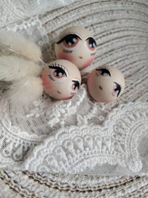 Drewniane główki do aniołka z makramy brązowe B20