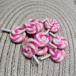 Lizak różowy dodatek do makramy 4cm