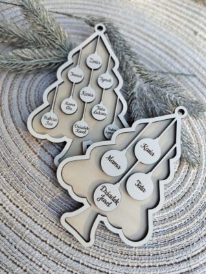 Choinka zawieszka z imonami 3D z HDF 14cm 300 znaków H359