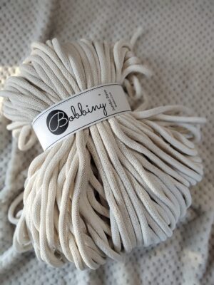 Bobbiny sznurek do makramy Złamana Biel 9mm pleciony 100m
