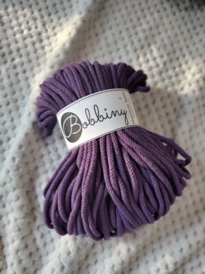 Bobbiny sznurek do makramy Fioletowy 5mm pleciony 50m
